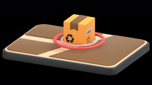 online package location 3D Animation, Alpha Channel, Transparent Background