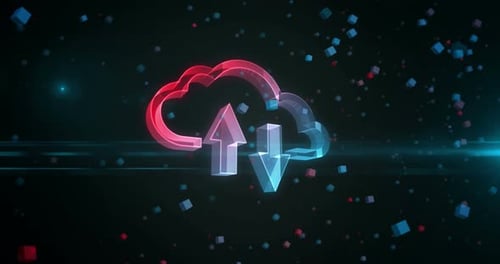 Conceito digital de loop de símbolo de armazenamento de servidores de computação em nuvem