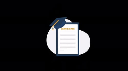Animated Graduation Certificate with Cap and Tablet
