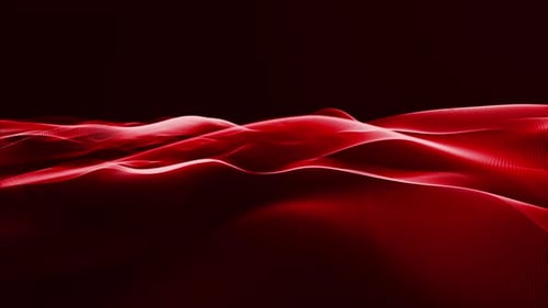 Ozeanwellen-Linienkunst auf Rot