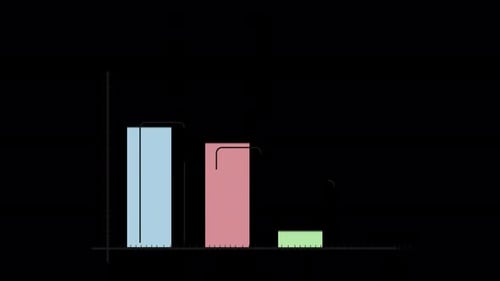 Business Growing Infographic Chart Bars On Alpha Channel 4K