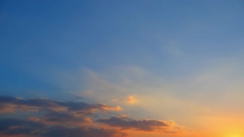 Colorful Clouds at Sunset in a Blue Sky