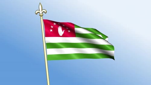 Realistic Waving Flag Animation with Sky Background