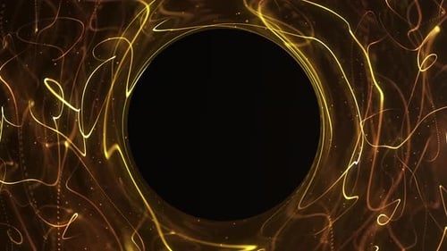 Un champ de particules d'or de luxe scintille avec un mouvement ondulatoire chatoyant et une riche profondeur de lumière
