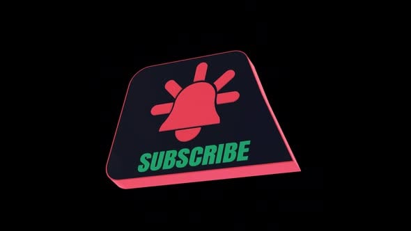 Animated 3D Subscribe Button with Ringing Bell Icon, Overlays Motion ...