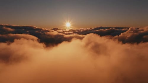 Scenic atmospheric clouds during sunrise