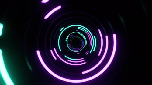 Purple And Turquoise Abstract Neon Vortex In Infinite Fantasy Tunnel Background Vj Loop In 4K