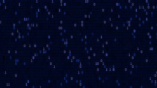 Fondo digital. Código binario cambia de forma aleatoria. Código de programa. Antecedentes del diseño tecnológico.