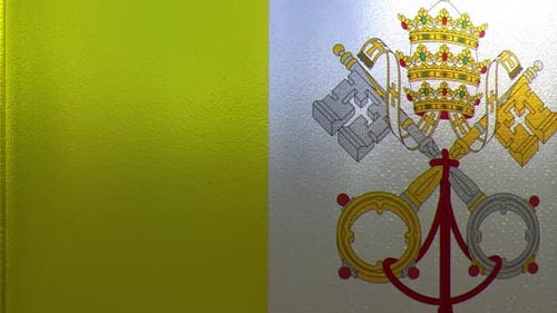 Holy See Vatican Flag Waving Emblem Animation