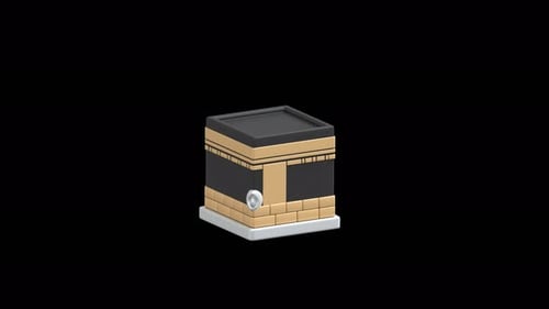 Icono 3D de Kaaba Kabah - Animación 4K del Lugar Sagrado de La Meca