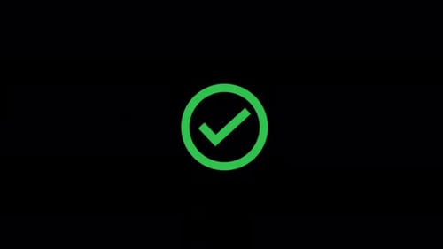 Green Check Mark in Circle. Approval, Success, Confirmation Concept Animation Video - Transparent