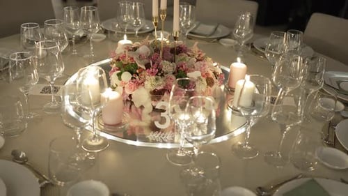 Elegant Table Decor at a Wedding Event