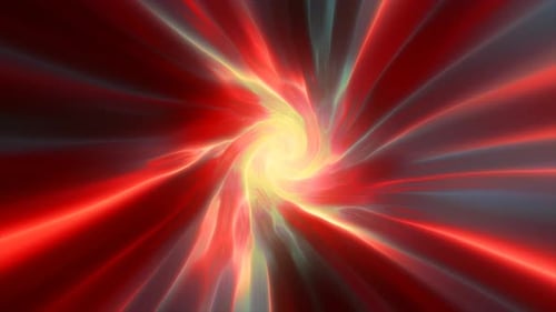Red hypertunnel spinning speed space tunnel made of twisted swirling energy magic glowing light line