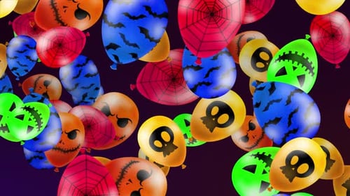 4K Happy Halloween Loop Balloons