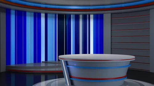 3D Virtual News Studio Hintergrund Loop V003