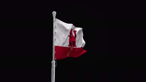 Realistic Waving Gibraltar Flag with Alpha Channel