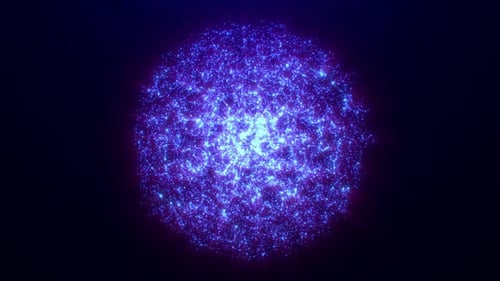 Abstract Blue Energy Sphere Particle Background Loop
