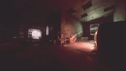 Set Up View of Dark Room Abandoned in the Psychiatric Hospital