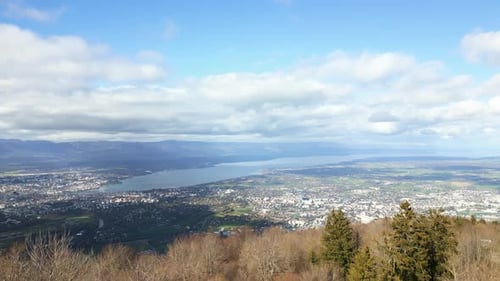 Jib up drone shot from Mount Saleve the Balcony of Geneva