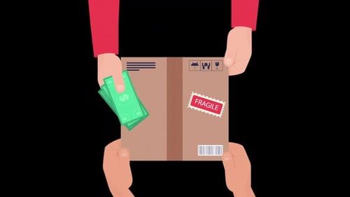 Paying For Delivery Box Loop Alpha Channel