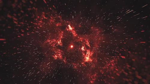 Yellow Galaxy Particles Animation Background