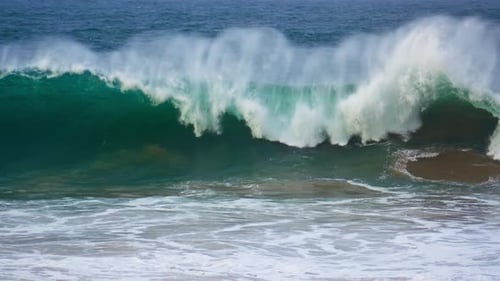 Huge Ocean Surf Barrelling in Super . Powerful Wave Rolling Breaking