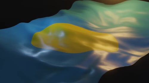 Realistic Waving Flag Reveal with Fluid Fabric Motion