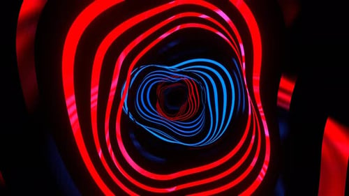 Red And Blue Ribbon Waves Background Vj Loop In 4K