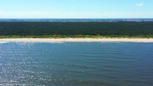 4K Aerial view top view drone move Beautiful topical beach with white sand. Top view empty and clean