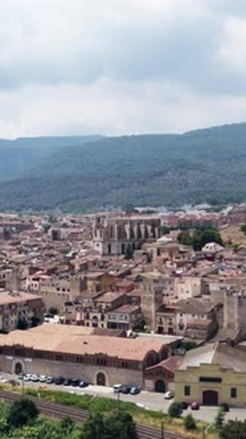 Aerial View of Montblanc Town in Spain