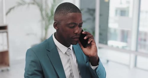 Professional on Phone Call in Modern Office