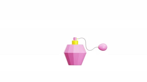 Modern Geometric Pink Perfume Bottle Animation