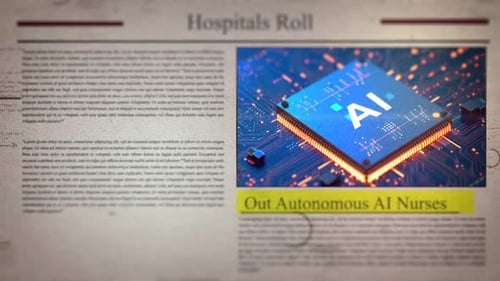 Modern News Headline Display for AI Technology in Healthcare