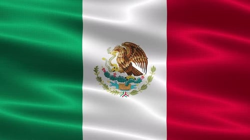 Waving Mexican Flag Background Loop