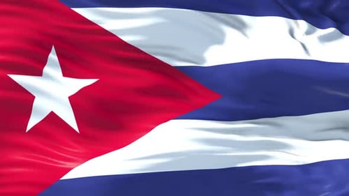 Realistic Waving Flag of Cuba Loop Animation