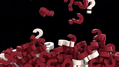 3D Falling Question Mark Exclamation Mark Pile