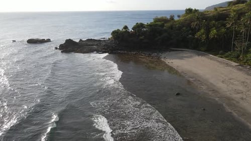 Aerial Lombok Beach Waves