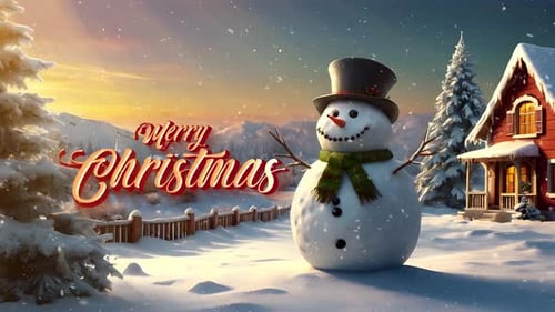 Snowman christmas celebrate animation