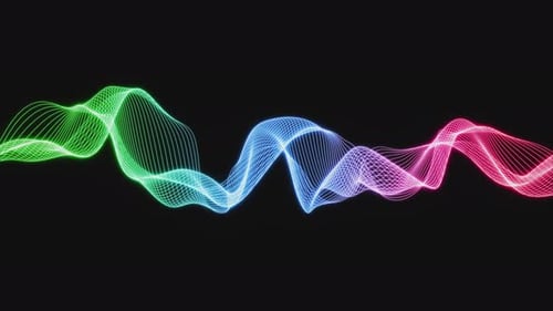 Abstract Glowing Digital Waveform Animation