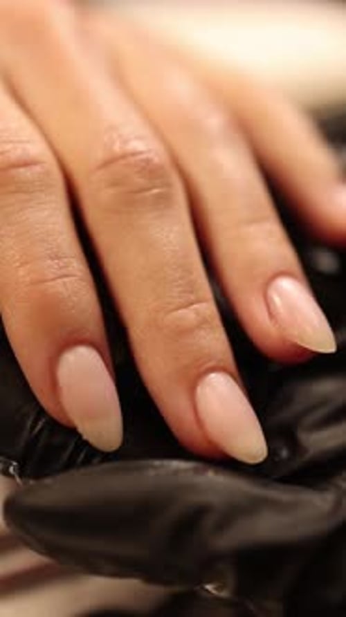 Nail Manicure Treatment for Woman's Nails, Close Up