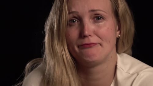 Distressed Woman Crying in Close Up Studio Shot