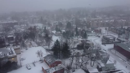 Heavy snowfall in the city of Oxford, Québec, Canada