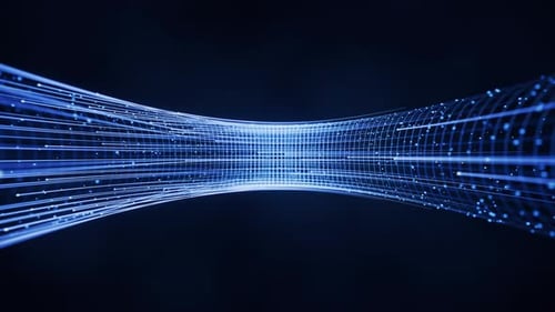 Flowing digital lines with cyberspace background