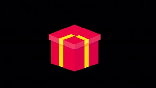 Isometric Flat Design Gift Box Animation