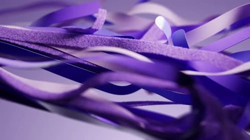Abstract Fluid Purple Ribbons Motion Background