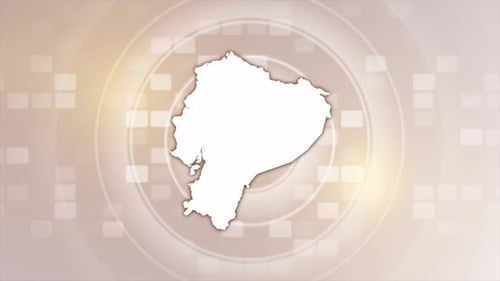 Ecuador Map Outline Drawing and Fill Reveal Animation