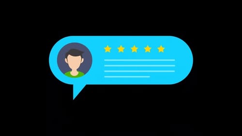 Flat Design Customer Review Speech Bubble Animation