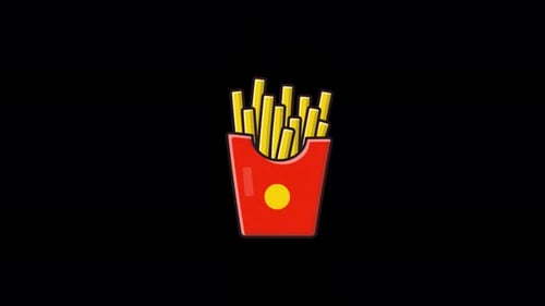 Minimalist French Fries Food Animated Icon