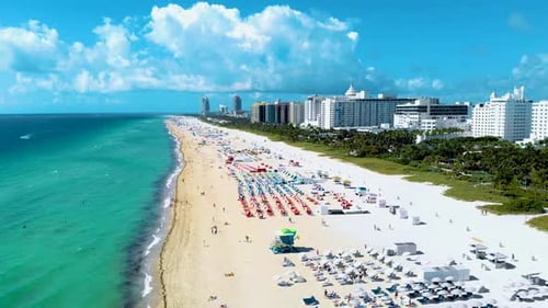 Drone Aerial View at Miami South Beach Florida