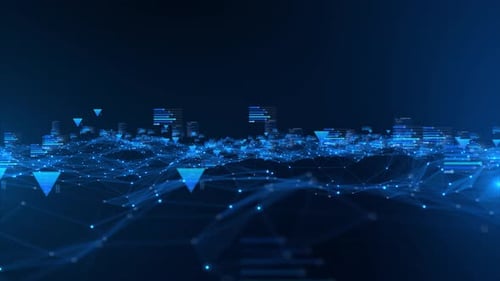 Neuronales Netzwerk, Visualisierung großer Datenflüsse, Binärcodematrix, KI, maschinelles Lernen, Quantencomputing